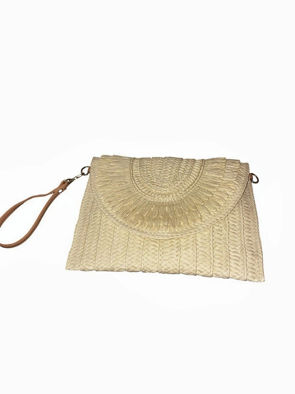 8 Other Reason Woven Convertible Clutch in Cream